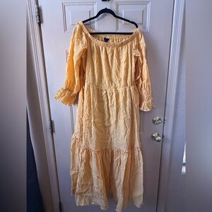 Elegant Yellow Off-Shoulder Dress